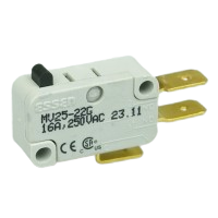 Essen MV2522G 16A miniature Microswitch with plain actuator & gp contacts